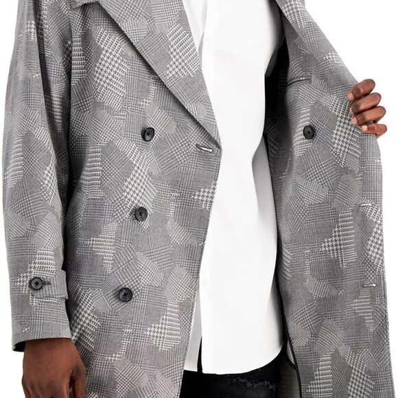 Inc International Concepts Men's Classic-Fit Plaid Trench Coat - Picture 8 of 9